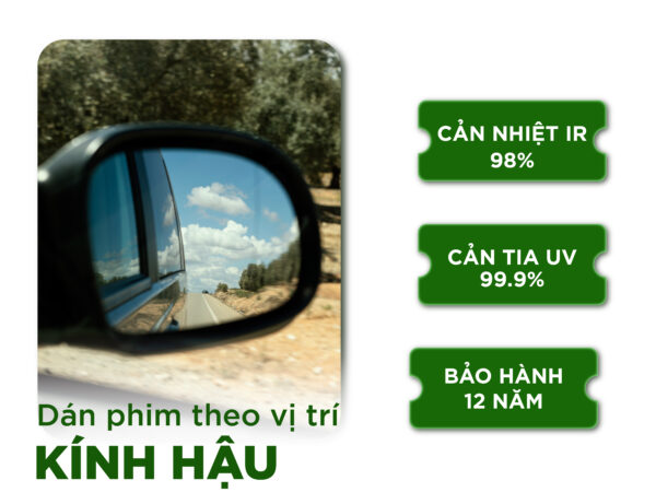 Phim cách nhiệt Oto kính hậu 01
